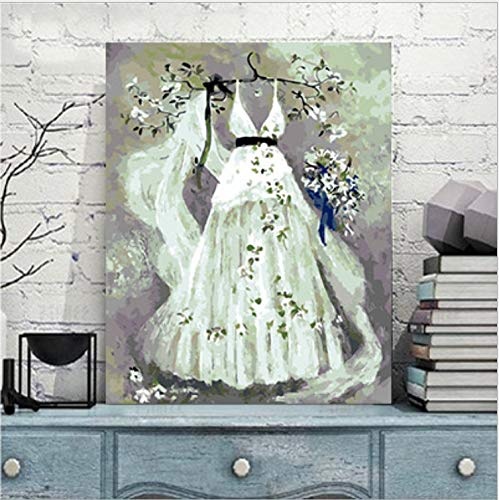 LISHIHAOZY   DIY Oil Painting Digital, Canvas Digital Oil Painting Wall Art Painting for The Family Living Room Office Decoration Gift Landscape Dream Wedding