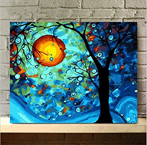 LISHIHAOZY  DIY Oil Painting Digital, Canvas Digital Oil Painting Wall Art Painting for The Family Living Room Office Decoration Gift Landscape Dream Tree