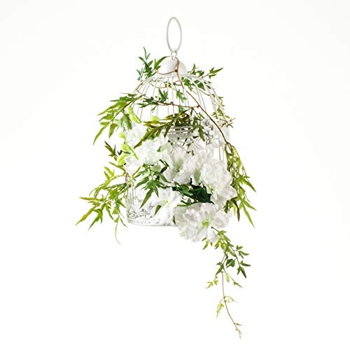 Flower Dream Decor Deko Vogelkäfig mit künstlichen Blumen zur Hochzeit Party Garten (Medium)