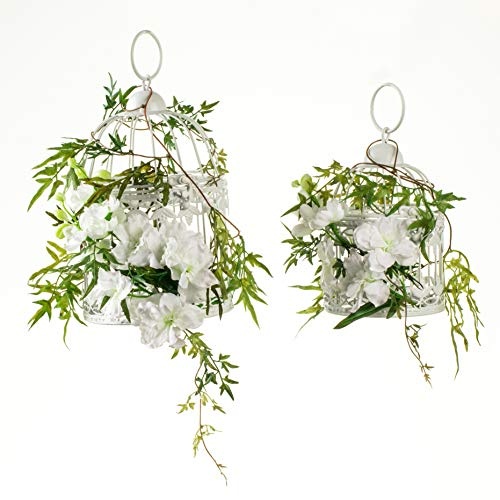 Flower Dream Decor Deko Vogelkäfig mit künstlichen Blumen zur Hochzeit Party Garten (Medium)