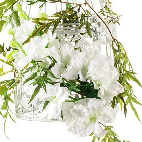 Flower Dream Decor Deko Vogelkäfig mit künstlichen Blumen zur Hochzeit Party Garten (Medium)