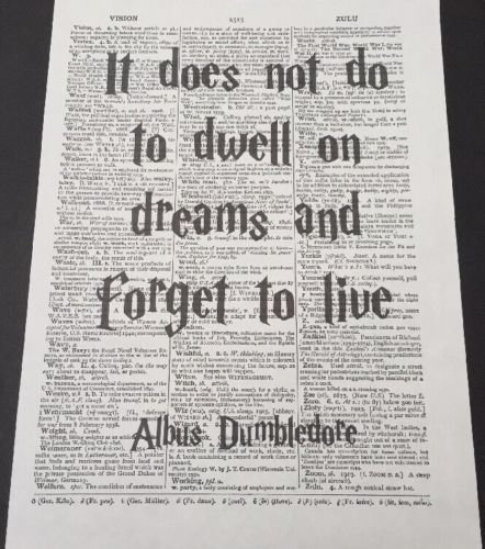 Albus Dumbledore Zitat Harry Potter Vintage Wörterbuch Print Picture Art Dreams