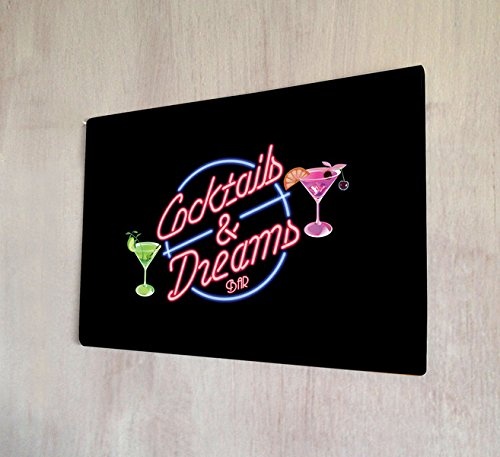 Cocktails & Dreams A4 Retro Metall Kunst Schild