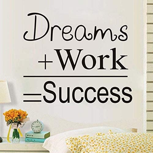70cm x 58cm Dreams Work Success Motivational Quote Wall Sticker Vintage Poster Letters Diy Wall Art Decal Room Offiec