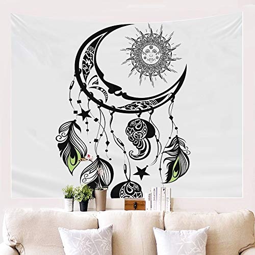 Tapestry Wall Hanging,Vintage Astrologie Mond Und Sonne...