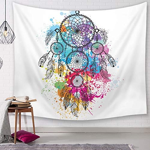Tapestry Wall Hanging, Bunte Feder- Dream Catcher Pattern...