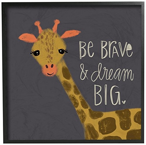 Stupell Industries "Be Brave Dream Big Giraffe, Giclée Texturized Kunst, Mehrfarbig