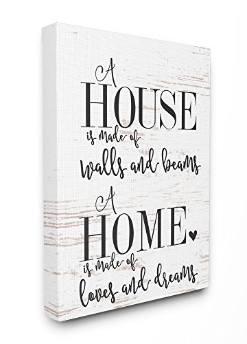 Die Stupell Home Decor Kollektion Home liebt und Dreams gedehnt Art Wand, Leinwand, Mehrfarbig, 40,64 x 103.23 X 50,8 cm