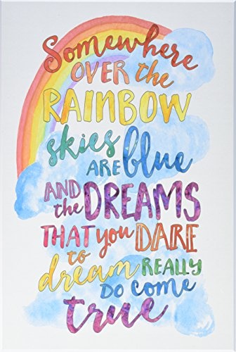Die Kinder Raum von Stupell "Somewhere over the Rainbow mit Rainbow" Wandschild Art