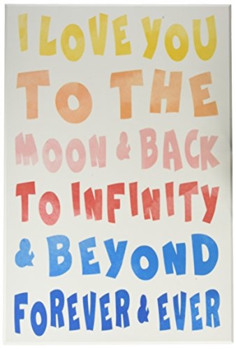 Die Kinder Raum von Stupell Love to Moon und Back Rainbow Typografie Wandschild Art