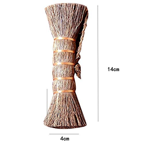 YJFENG Strohbesen Traditionelle Handgefertigte Gesundheit Verschleißfeste Antistatische Handgefertigte Wandgeschirrreinigung (größe : 14x4cm)