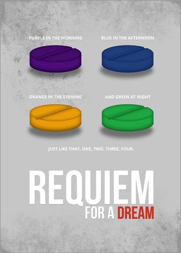 Posterlounge Holzbild 50 x 70 cm: Requiem for a Dream - Minimal Movie Film Alternative von HDMI2K