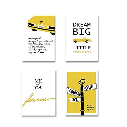 Juabc 4 Stücke Yellow Dream Letters Prints...