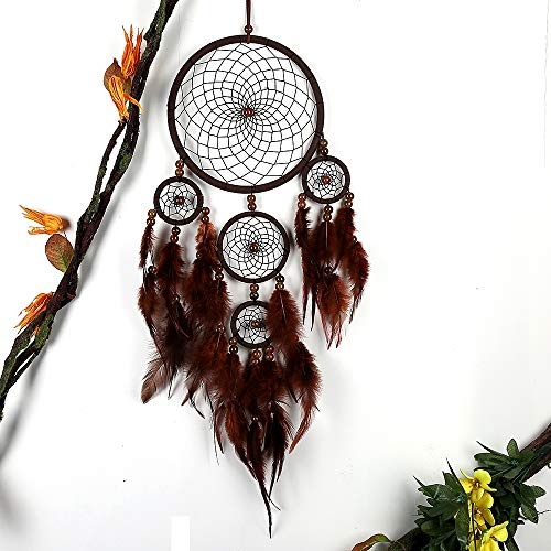 Catchers House Decorations Wall Art Dream, Indian Bohemian Style Handmade Crochet Dreams Catcher Decor for Wall Teen Girls Bedroom Living Room