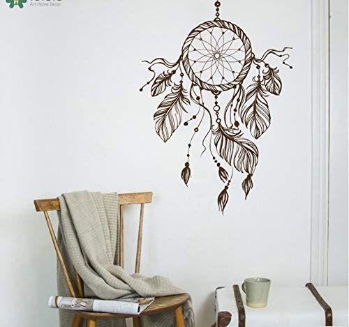 Anasc Wall Decal Dream Catcher Vinyl Wall Stickers Living Room Decoration Accessories Bohemian Feather Art Home Decor 57x87cm