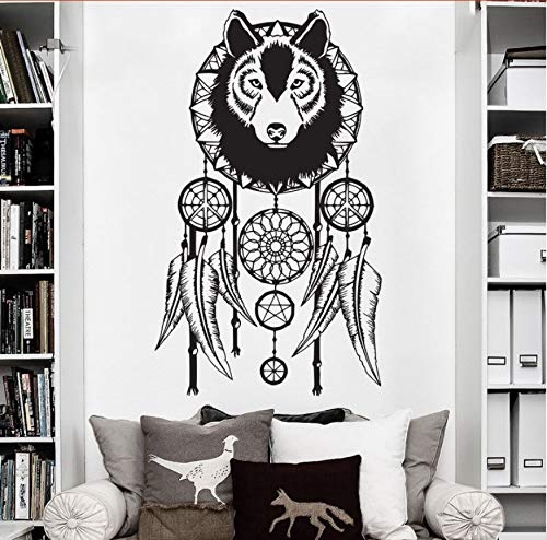 Anasc Wolf Dream Catcher Wall Stickers Art Decals Modern Design Home Decoration Dream Catcher Vinyl Wall Decor 57x97 cm