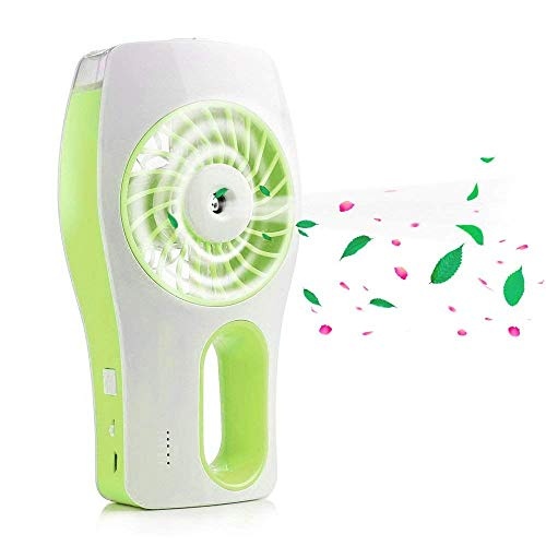Hootiny Tragbarer Wiederaufladbarer Schönheits-Feuchtigkeitsspray-Luftbefeuchter Mit Mini-Handventilator,Green