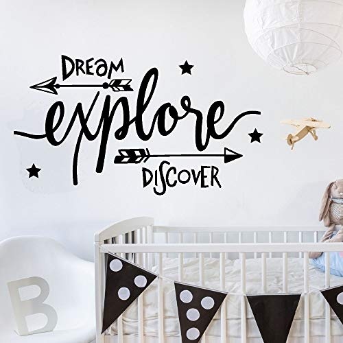 New Arrivals Dream Explore Discover Adventure Kids Quote Wall Sticker Decal Removable Vinyl Nursery Art Mural Home Decor
