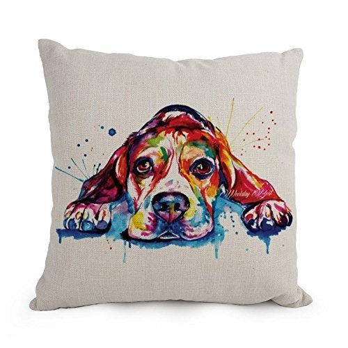LoveBiuBiu elegancebeauty Dog Art Watercolor Pillow...