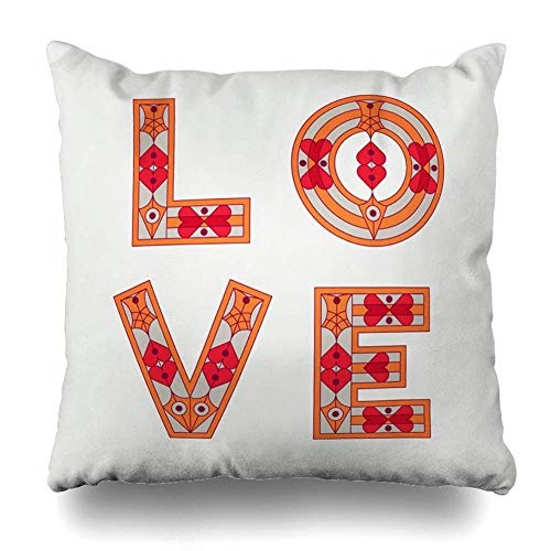 KAKICSA Decorativepillows Case Throw Pillows Covers for Couch/Bed 18 x 18 inch,Love Art Home Sofa Cushion Cover Pillowcase Gift Bed Car Living Home Hidden Zipper Design and Polyester