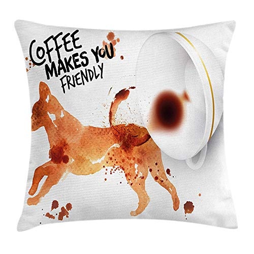 ZMYGH Coffee Art Throw Pillow Cushion Cover, Friendly...