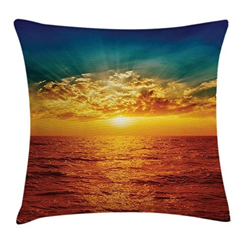 ZMYGH Ocean Throw Pillow Cushion Cover, Sunset Clouds...