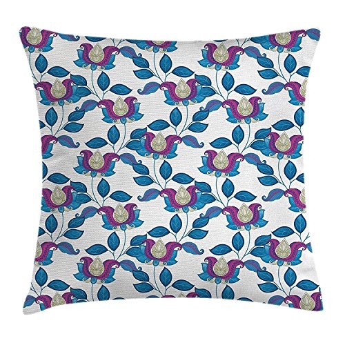 ZMYGH Flower Throw Pillow Cushion Cover, Vintage Vibrant...