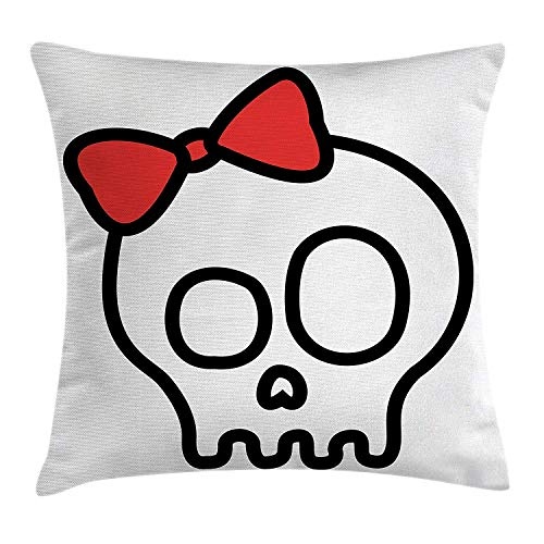 ZMYGH Skull Throw Pillow Cushion Cover, Illustration of...