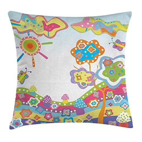 ZMYGH Doodle Throw Pillow Cushion Cover, Childlike...
