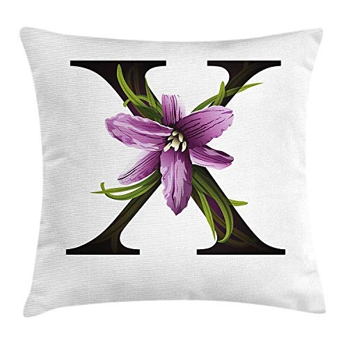 ZMYGH Letter X Throw Pillow Cushion Cover, Xerophyta...
