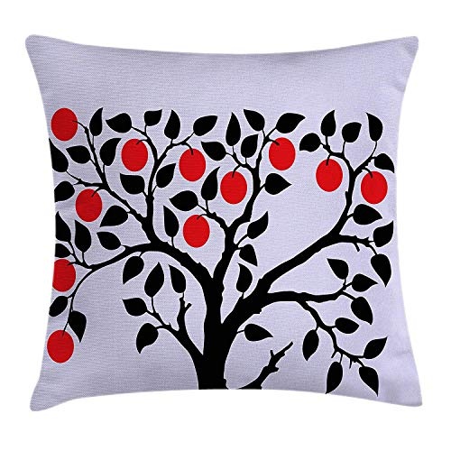 ZMYGH Apple Throw Pillow Cushion Cover, Black Tree with...