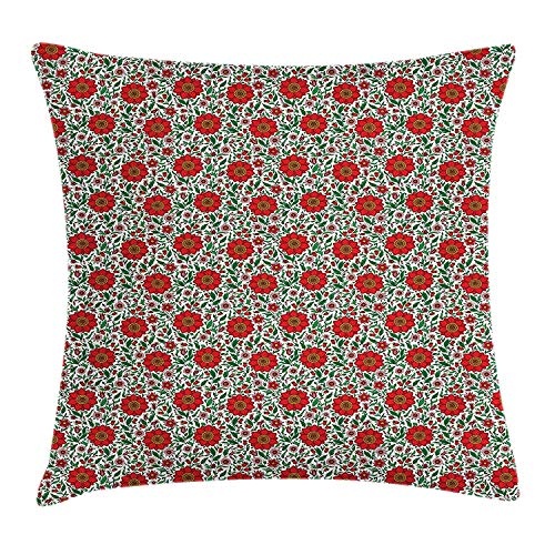 KAKICSA Garden Art Throw Pillow Cushion Cover, Floral...
