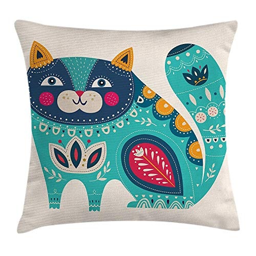 KAKICSA Animal Throw Pillow Cushion Cover, Cute Chubby...
