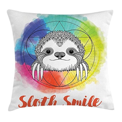 KAKICSA Humor Decor Throw Pillow Cushion Cover, Rainbow...