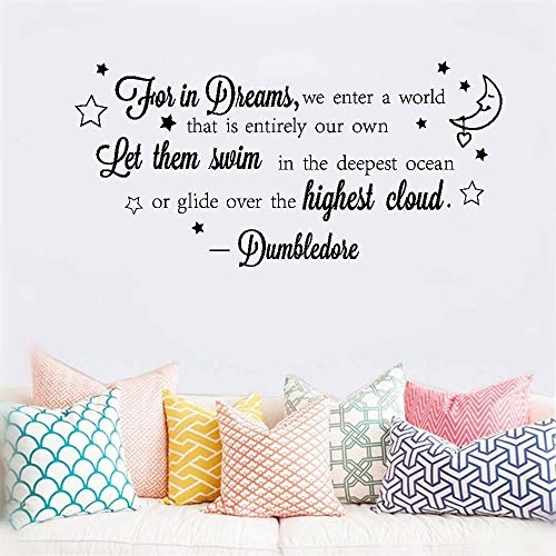 wandaufkleber sternenhimmel Wall Art Sticker for in dreams we enter a world that is entirely our own let them swim in the deepest ocean for nursery kids room boys girls room home decor