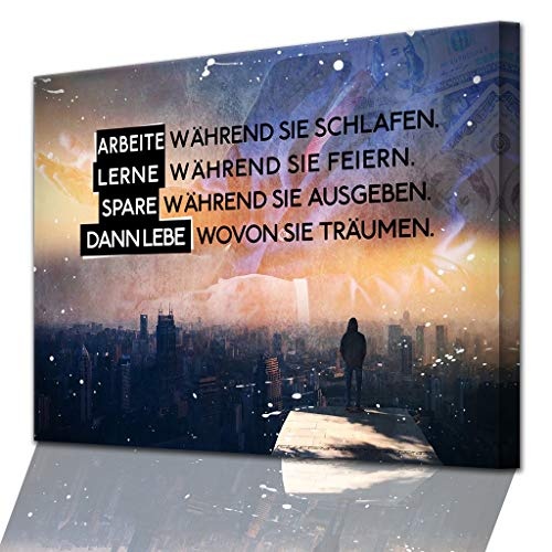 DotComCanvas Mindset-Wandbild für Erfolg & Motivation -LIVE Like They Dream - Modernes XXL Leinwand-Bild mit Motivationspruch und Selbstmotivation (Deutsch)
