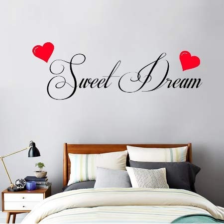 Luotears SWEET DREAMS HEART Wandtattoo Schlafzimmer Kinder abnehmbare Vinyl Aufkleber Art Wall Sticker für Home Decor