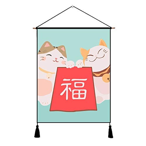 Zhou.Dream team Japanische Art glückliche Katze dekorative Malerei Tatami Tapisserie Wohnzimmer Landschaftsmalerei Restaurant Sushi Restaurant Restaurant Malerei