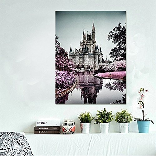 Blxecky 5D DIY Diamant-Malerei Kit Wohnzimmer-Dekor-Wand-Aufkleber,Dream Castle(12X16inch/30X40CM)