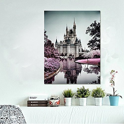 Blxecky 5D DIY Diamant-Malerei Kit Wohnzimmer-Dekor-Wand-Aufkleber,Dream Castle(12X16inch/30X40CM)