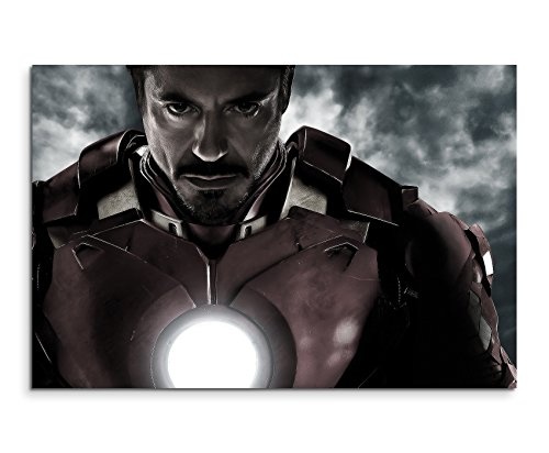 Tony Stark Iron Man Wandbild 120x80cm XXL Bilder und Kunstdrucke auf Leinwand