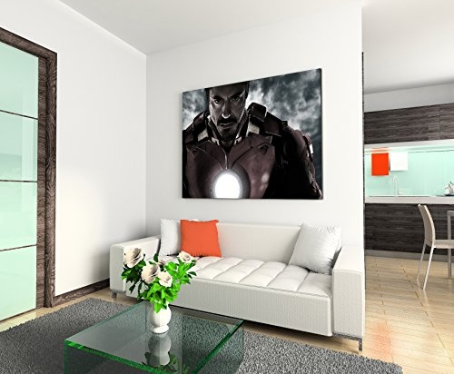 Tony Stark Iron Man Wandbild 120x80cm XXL Bilder und Kunstdrucke auf Leinwand