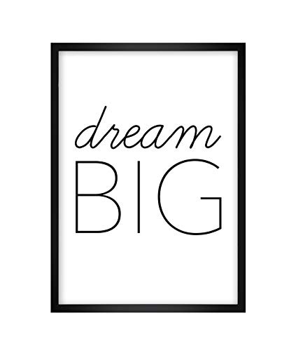 Lifestyle Lover Fine Art Kunstdruck DIN A4 schwarz-weißes Bild Poster Print -ohne Rahmen- zur Deko im Büro Wohnung als Geschenk Dream Big