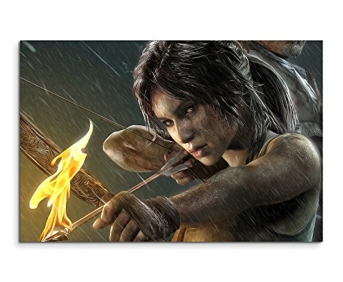 Lara Croft Wandbild 120x80cm XXL Bilder und Kunstdrucke auf Leinwand