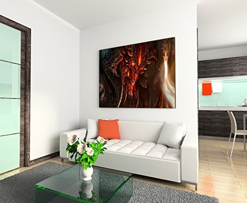 Diablo 3 Art Wandbild 120x80cm XXL Bilder und Kunstdrucke auf Leinwand