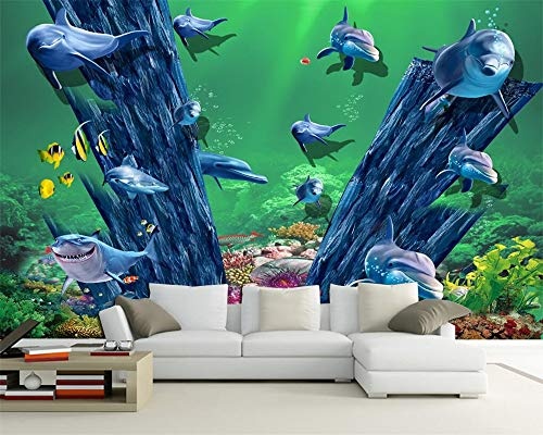 Fototapete Fototapete Wandbild 3D Ocean World Dream Unterwasser-TV Wohnzimmer Hintergrund Wandtapete Kinderzimmer 3D Wallpaper, 400 × 280Cm