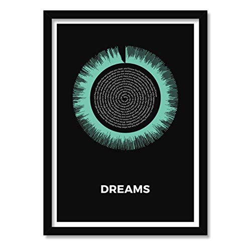 LAB NO 4 "Dreams Song Customize/Personalized Soundwave Framed Print/Poster, Music Art Print, Gift for Christmas, Birthday, Mothers Day, Fathers Day, A4 Size