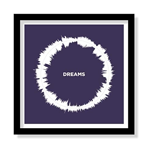 LAB NO 4 "Dreams Song Customize/Personalized Soundwave Framed Print/Poster, Music Art Print, Gift for Christmas, Birthday, Mothers Day, Fathers Day, (12" X 12") Size