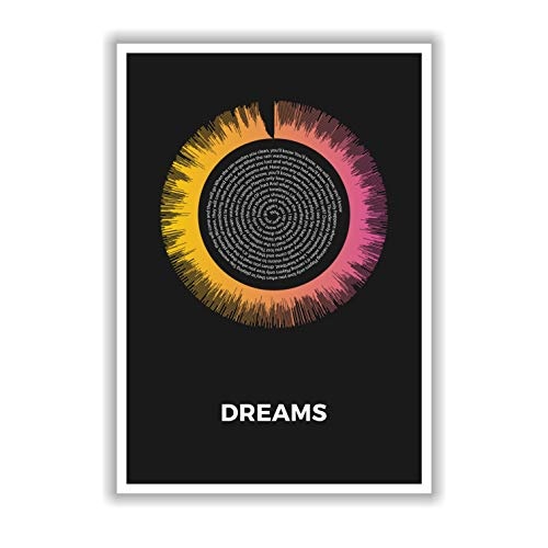 LAB NO 4 "Dreams Song Customize/Personalized Soundwave Print/Poster, Music Art Print, Gift for Christmas, Birthday, Mothers Day, Fathers Day, A3 Size