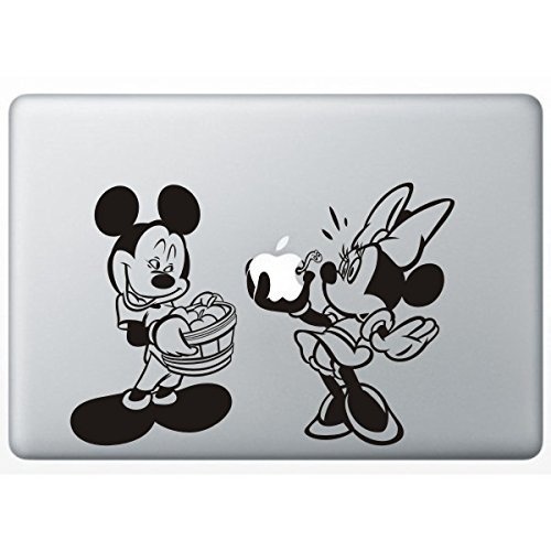 Macbook Aufkleber Macbook Vinyl Decal Sticker Aufkleber "Mickey Mouse" Lovely Catoon Mac/Macbook, Motiv:, Vinyl, schwarz, 6.9"hx10.8"w